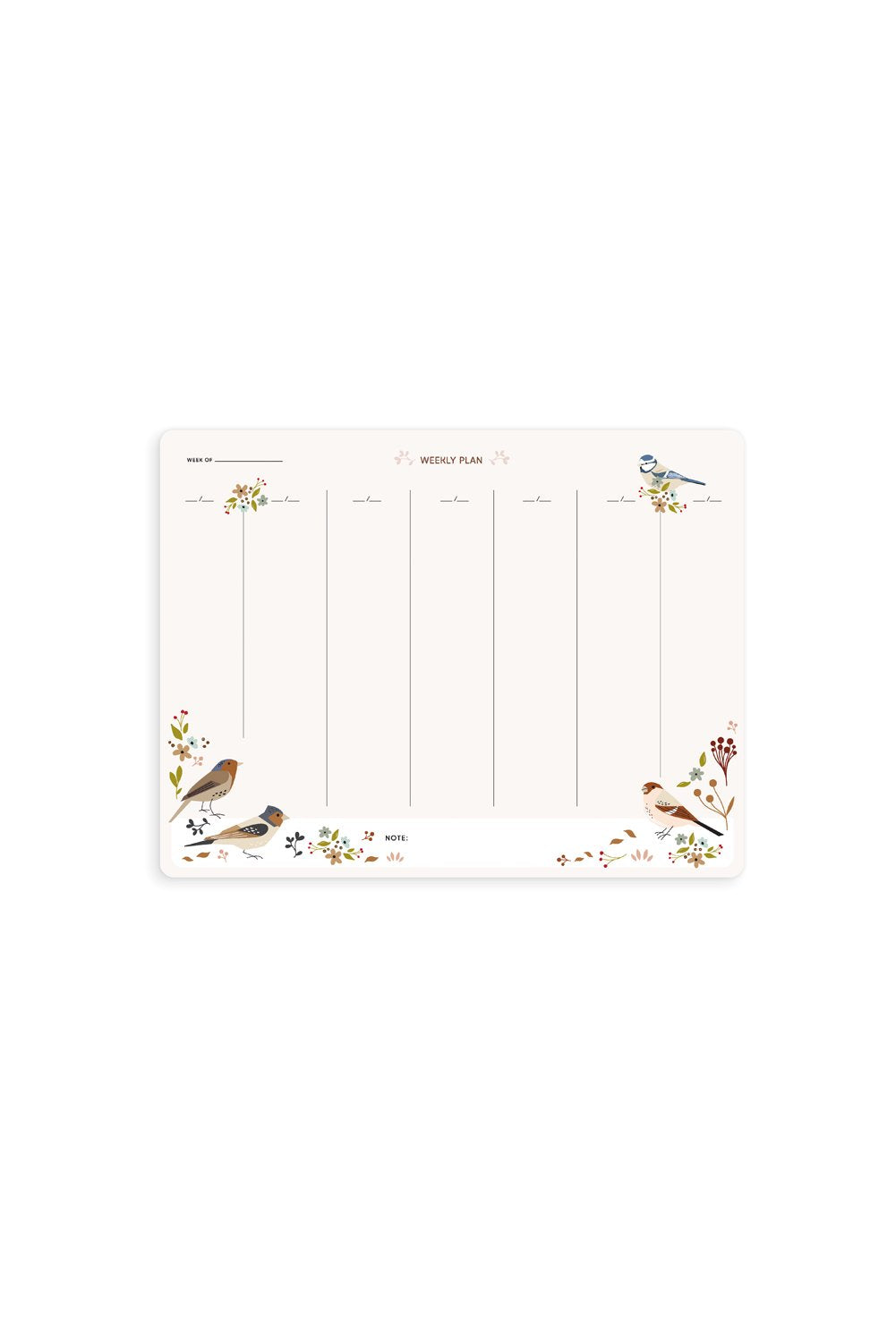 Weekly Desk Planner - Birds