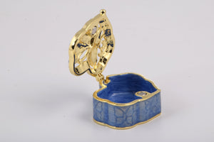 Golden Blue Box Decorated with a Butterfly