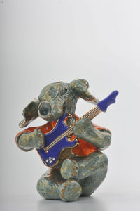 Elephant Playing a Purple Guitar