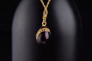 Black Egg Pendant Necklace