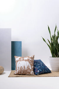 Decorative Pillow -  Navy Pine Cone