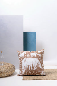 Decorative Pillow -  Brown Horses