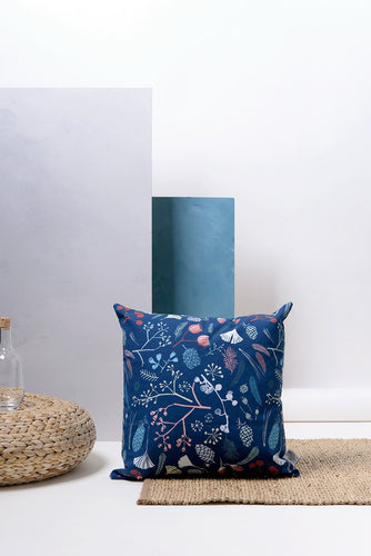 Decorative Pillow -  Navy Pine Cone