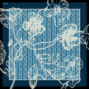 The Vienna Blue Flower Silk Scarf