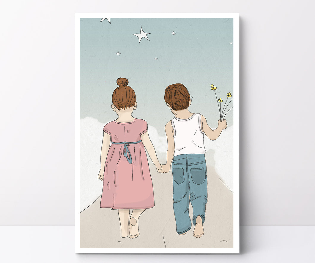Illustrated poster moonlight walk