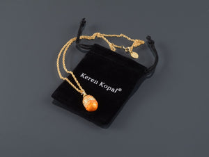 Orange Egg Pendant Necklace