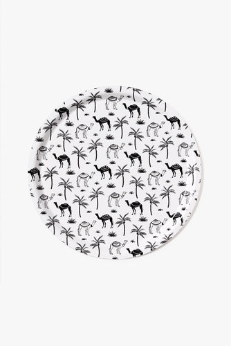 Birch Tray - Black and White Camels Pattern