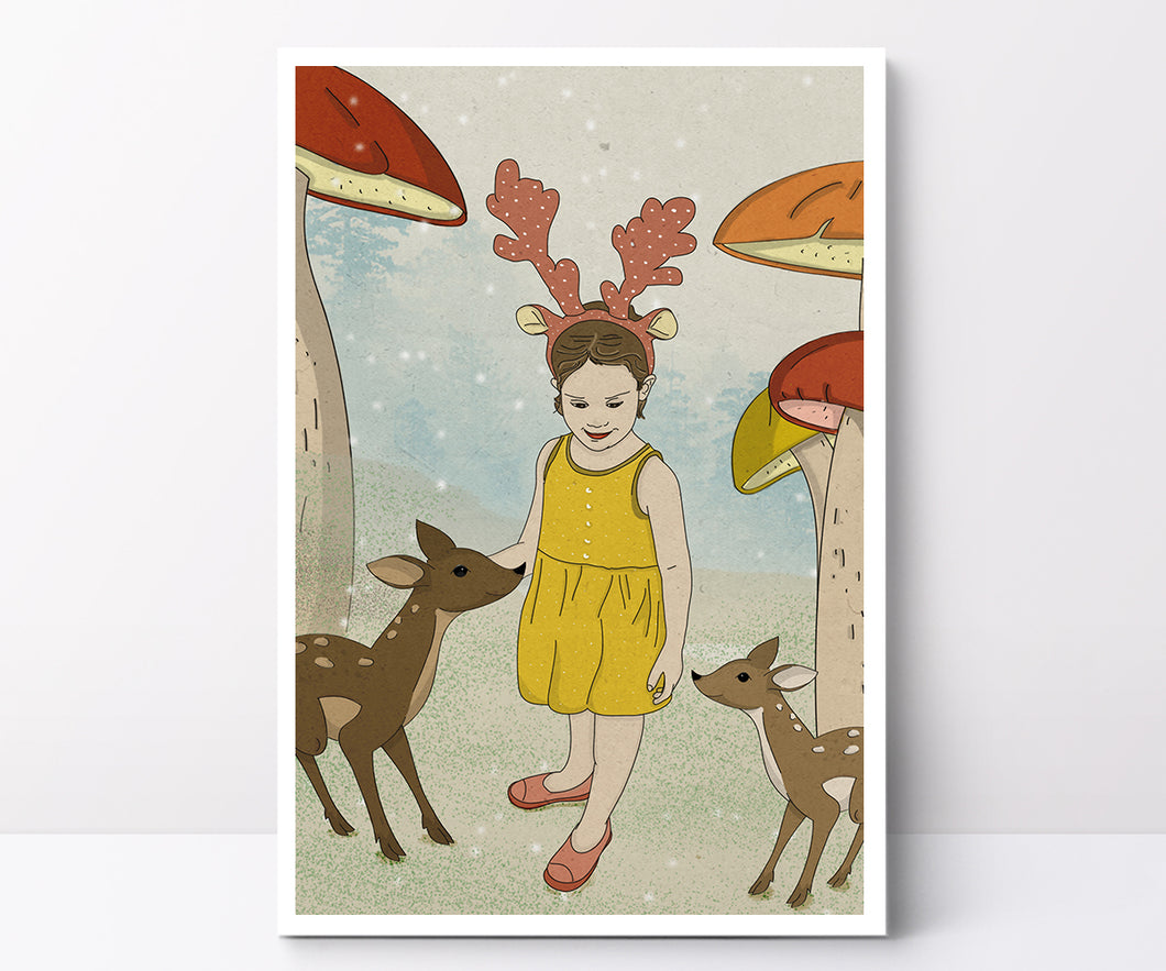 Illustrated poster OH deer