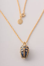 Blue & Gold Egg Pendant Necklace