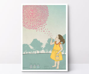 Illustrated poster fireflies