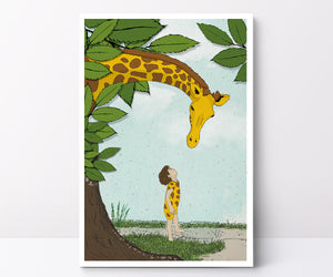 Illustrated poster giraffe