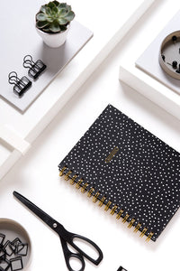 Spiral Notebook - Black and White confetti
