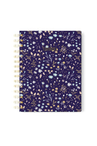 Spiral Notebook - Indigo Flora