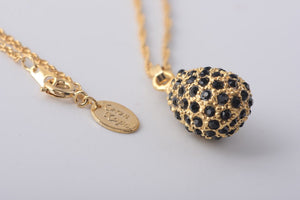 Golden Black Egg Pendant Necklace