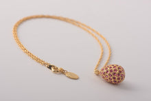 Golden Pink Egg Pendant Necklace