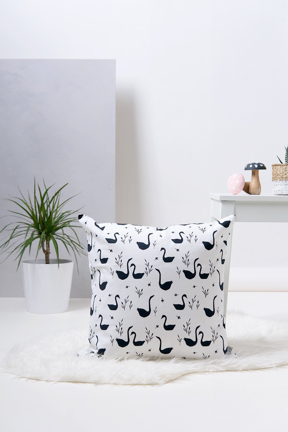 Decorative Pillow - Swans Pattern