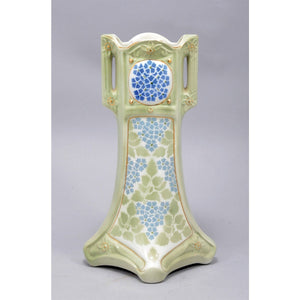 Antique Art Deco, Celadon Porcelain Vase, Signed by K et G Luneville, France