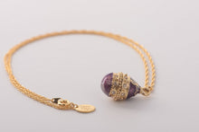Purple & Gold Egg Pendant Necklace