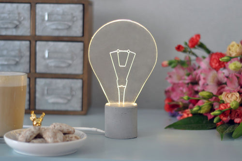 Modern Exposed Concrete Bulb Lamp