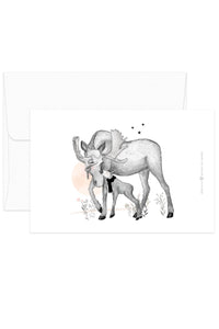 Card - Black & White Animals - Moose
