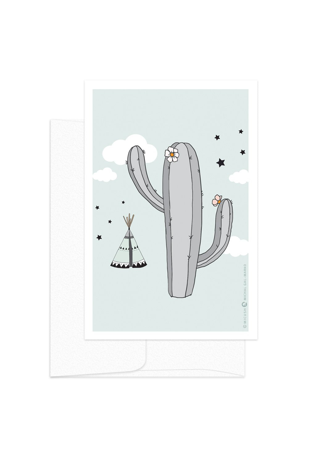 Card - Wild West - Cactus & Tipi