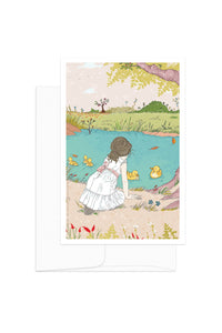 Card - Childhood Moments - Girl on a River