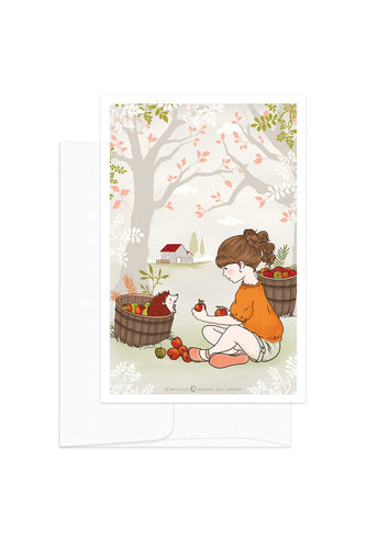 Card - Childhood Moments - Girl and Hedgehog