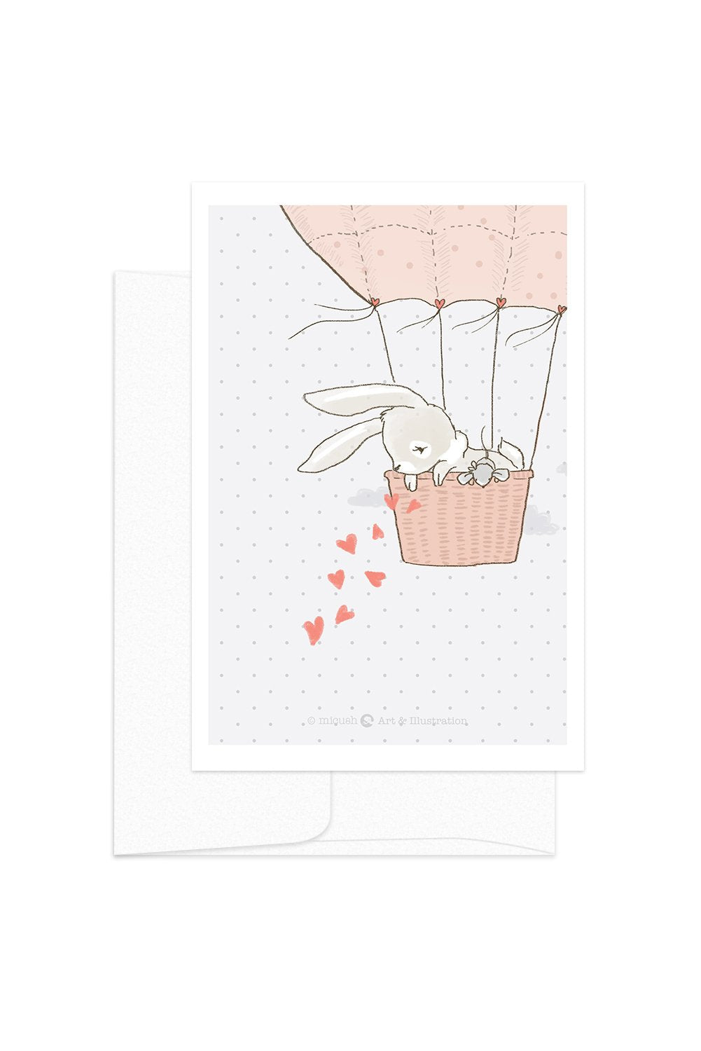 Card - Love Bunnies - Air Balloon