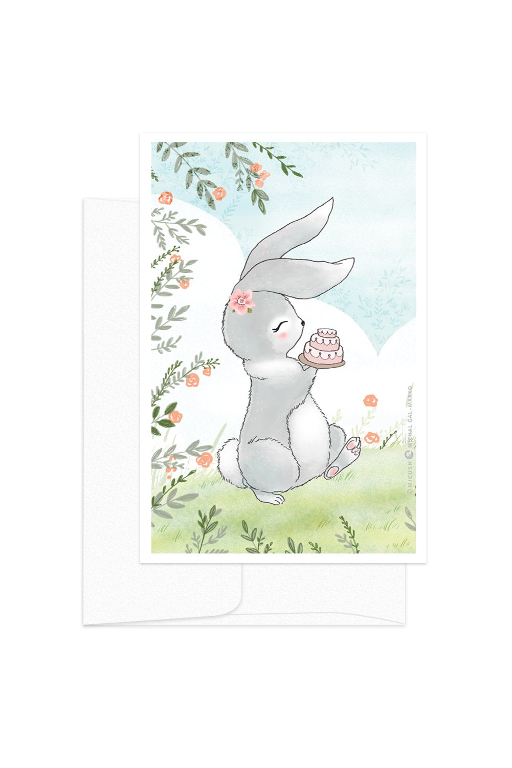 Card - Spring Animals - Bunny & Cake