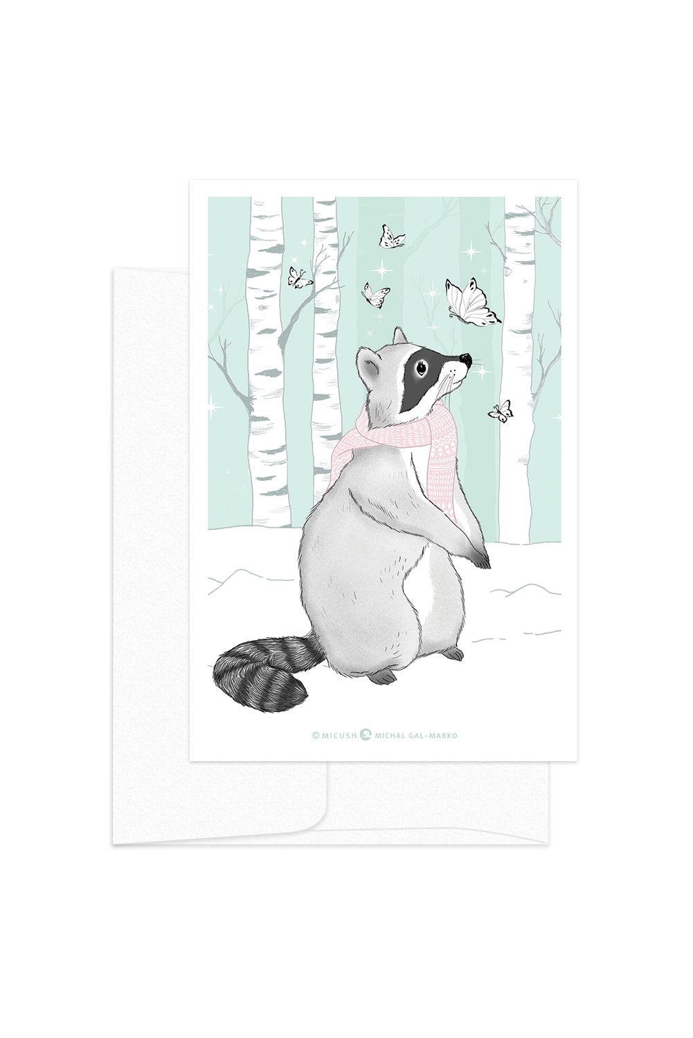 Card - Winter Animals - Raccoon