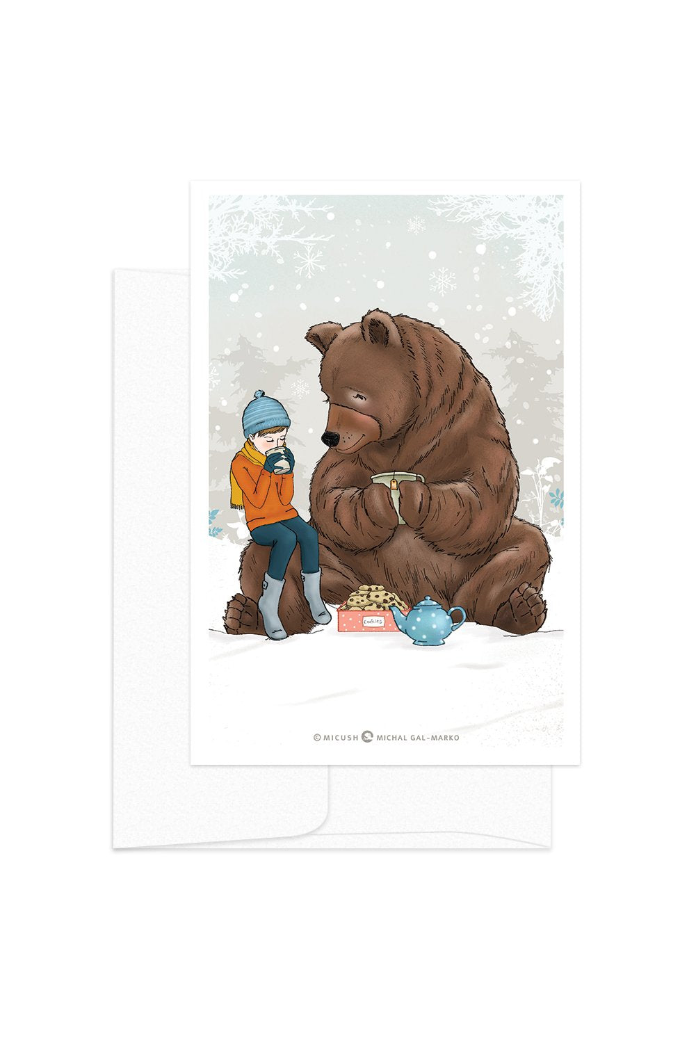 Card - Winter Kids - Boy and Bear