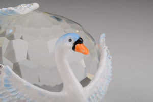 Two White Swans on Crystal Ball