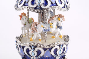 Blue Wind up Musical Carousel