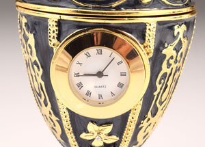 Black Faberge Egg with Clock
