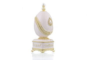 White Faberge Egg with Pearl