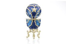Blue Faberge Egg with Piano Inside