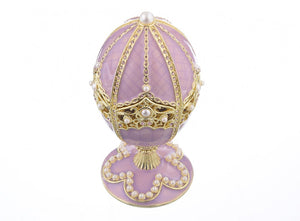 Purple Faberge Egg with Violin Inside