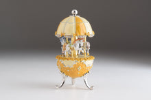 Yellow Faberge Egg Carousel Wind up Music Box