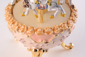 Pink Wind up Carousel Faberge Egg
