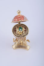 Red Faberge Egg with a Golden Frog Inside
