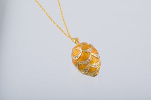 Gold & Yellow Egg Pendant Necklace