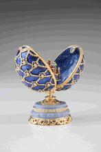 Blue Faberge Egg with Castle Inside