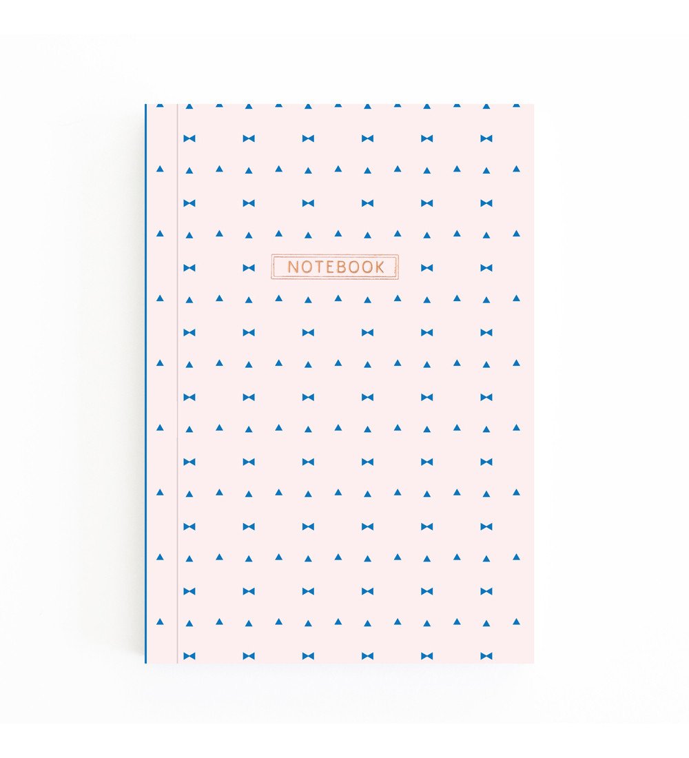 Pocket Notebook - Blue/Pink Bow Tie Pattern