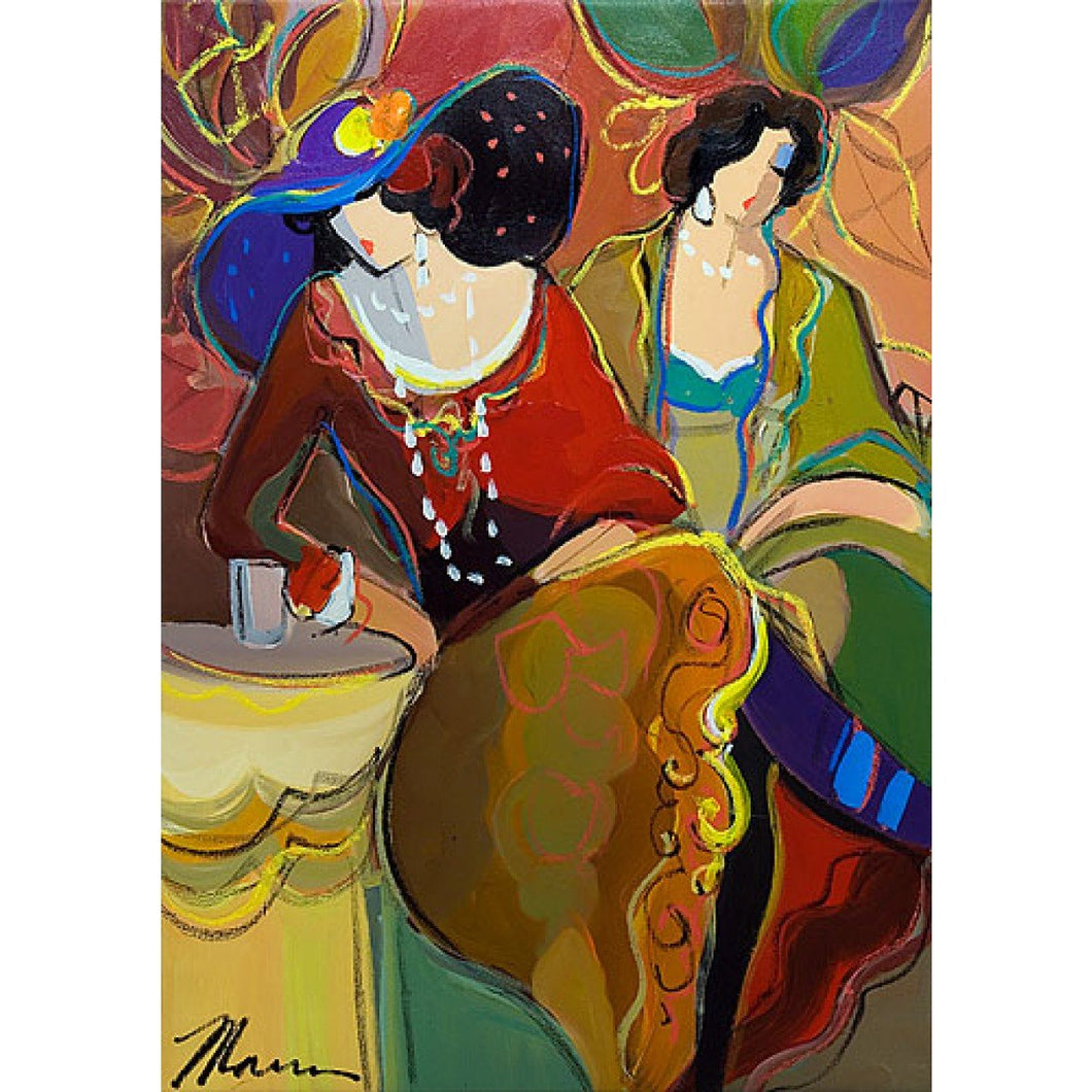 Two Women with Large Hats by Isaac Maimon