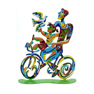 Father and Son Riding Bicycle by David Gerstein