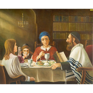 Jewish Family Around the Table by Ben Zvolon