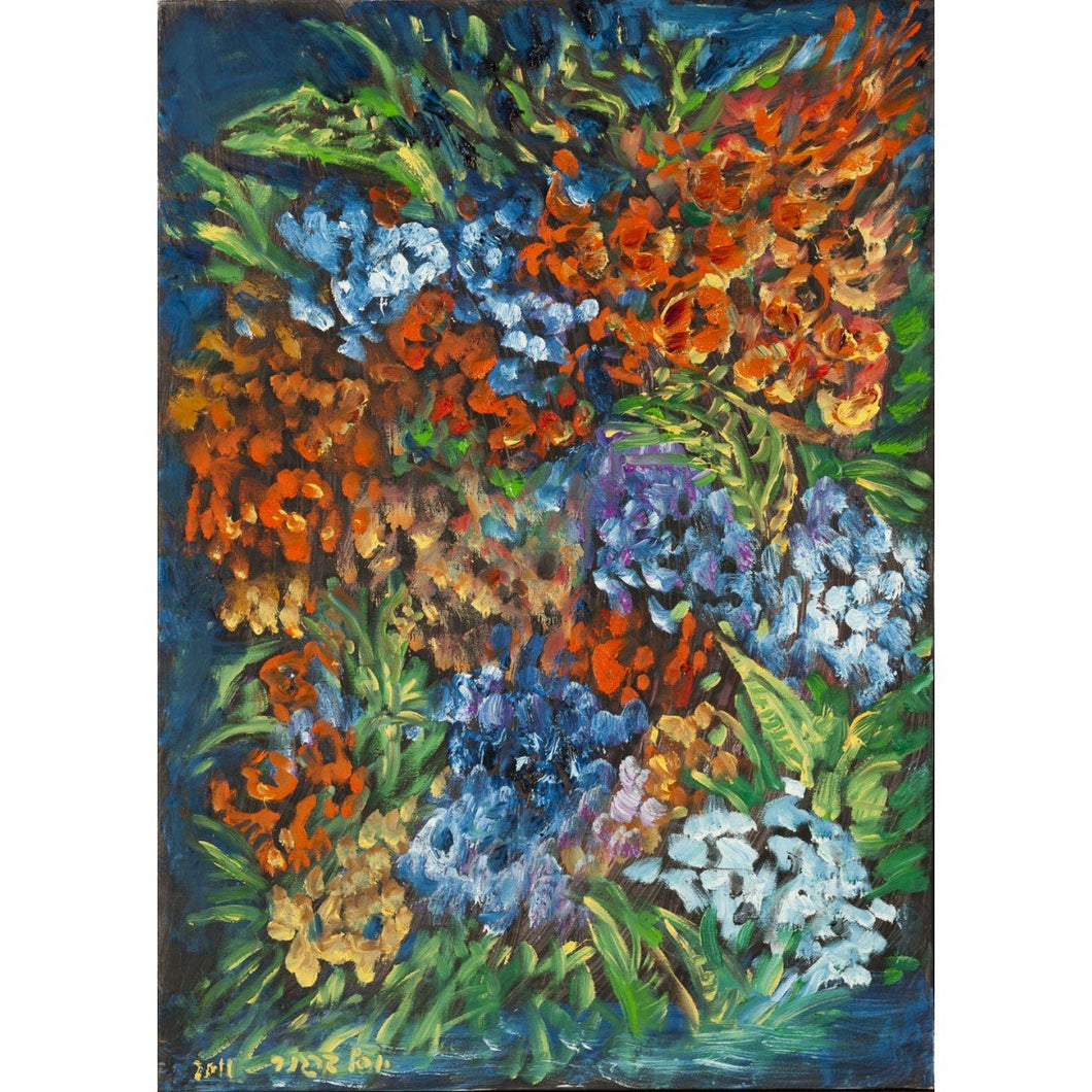 Red & Blue Flowers by Yosl Bergner