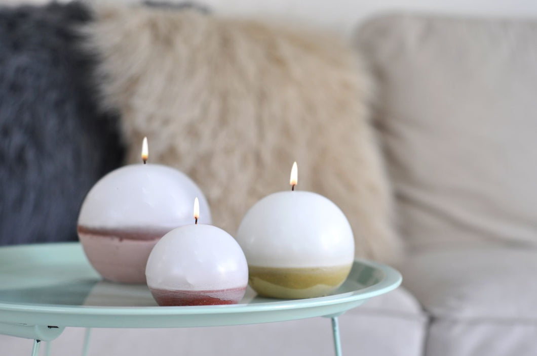 Scented Concrete Candle Sphere Trio