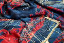 The-Deep-Blue-Dragonfly-Scarf-silk-carre-square-red-yellow-90x90-closeup-view
