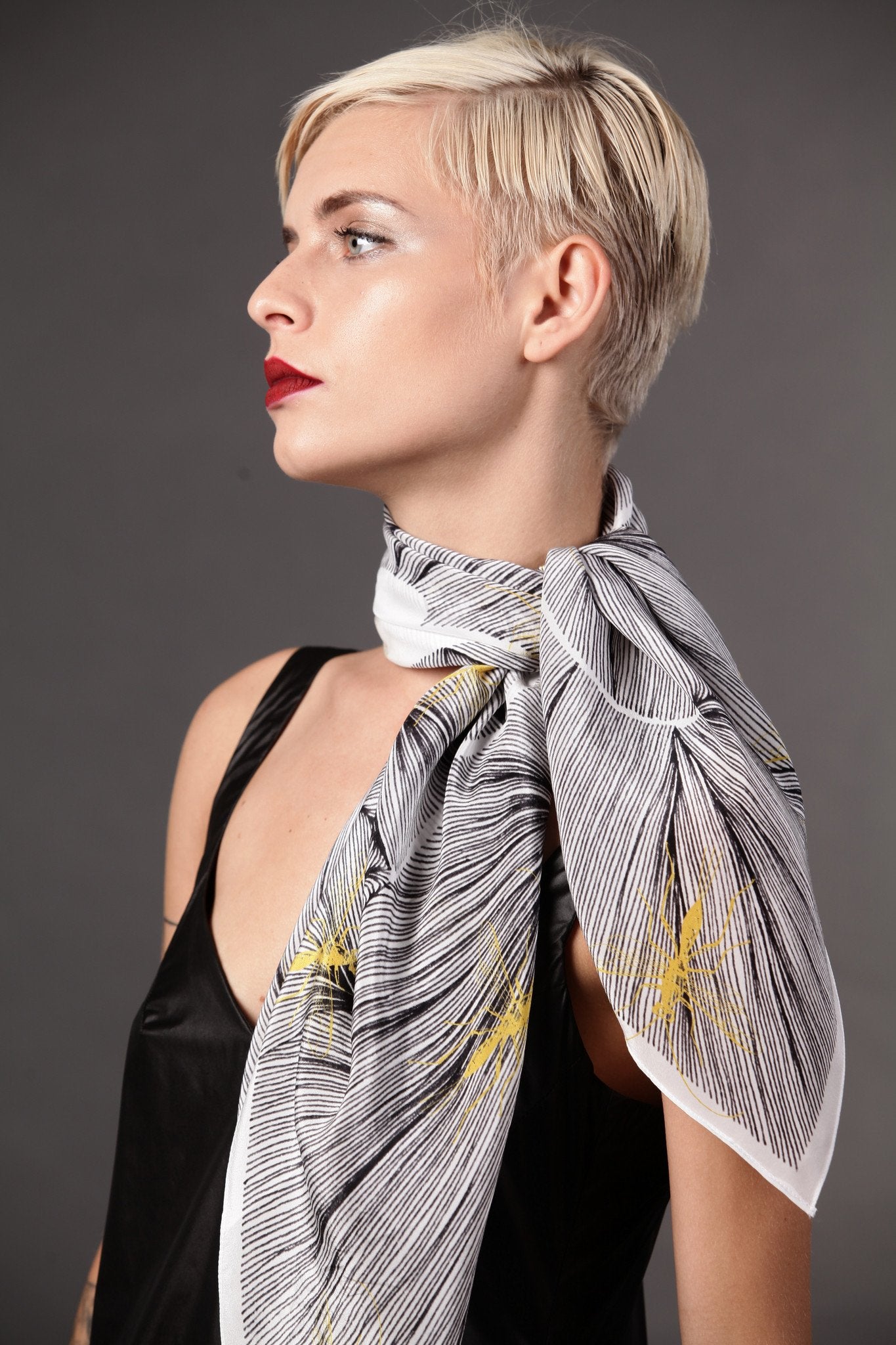 The Yellow Insect Silk Scarf